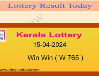 Kerala Lottery Win Win W 765 Result 15.04.2024 Out