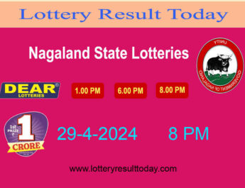 Nagaland Lottery Sambad 8 PM Result 22.4.2024 Dear Finch