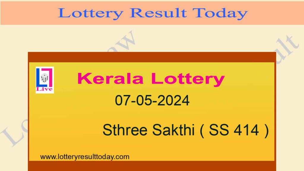 Kerala Lottery Sthree Sakthi SS 414 Result 07.05.2024