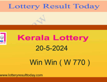 Kerala Lottery Win Win W 770 Result 20.5.2024