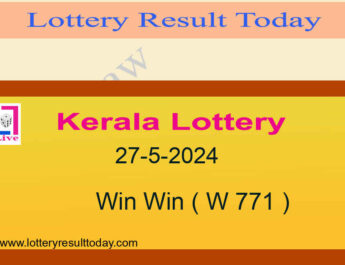 Kerala Lottery Win Win W 771 Result 27.5.2024