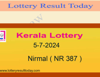 Kerala Lottery Result 5.7.2024 Nirmal Lottery NR 387