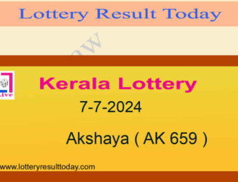Kerala Lottery Result 7.7.2024 Akshaya AK 659