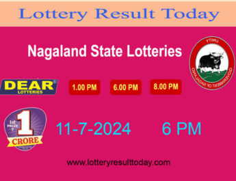 Nagaland Lottery Sambad 6 PM 11.7.2024 Result
