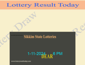 Sikkim Lottery Result 1.11.2024 (6 PM)