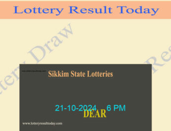 Sikkim Lottery Result 21-10-2024 (6 PM)