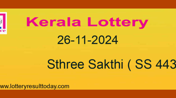 Kerala Lottery Result 26.11.2024 Sthree Sakthi SS 443