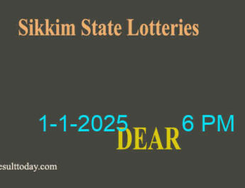 Sikkim Lottery Result 1.1.2025 (6 PM)