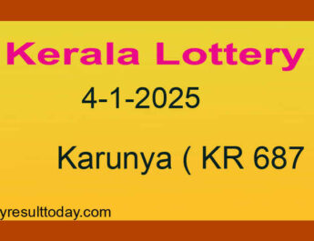 Kerala Lottery Result 4.1.2025 Karunya KR 687