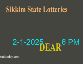 Sikkim Lottery Result 2.1.2025 (6 PM)