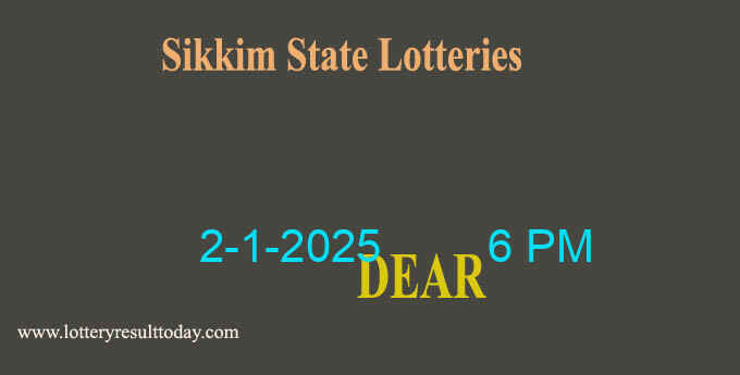 Sikkim Lottery Result 2.1.2025 (6 PM)