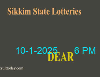 Sikkim Lottery Result 6 PM Today 10.1.2025