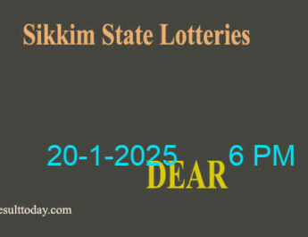 Sikkim Lottery Result 6 PM Today 20.1.2025