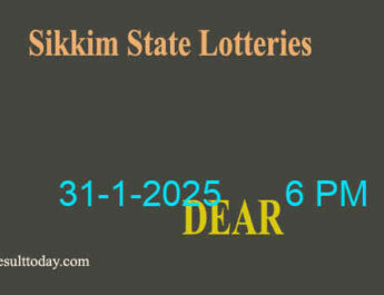 Sikkim Lottery Result 6 PM Today 31.1.2025