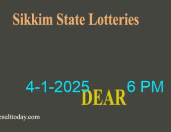 Sikkim Lottery Result 6 PM Today 4.1.2025 (Out)