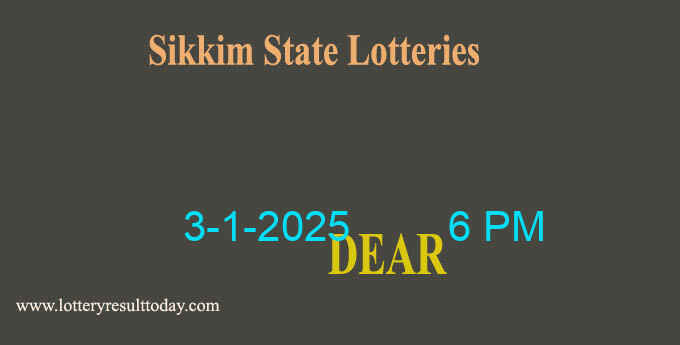 Sikkim Lottery Result Today 3.1.2025 (6 PM)