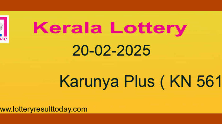 Kerala Lottery Result 20.02.2025 Karunya Plus KN 561