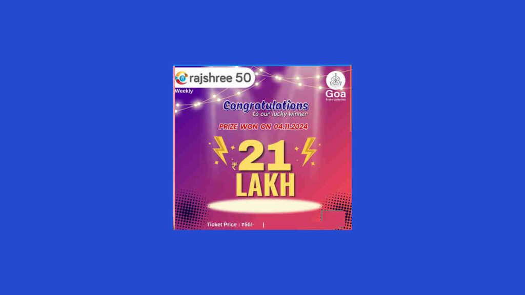 Rajshree 50 Som Weekly Lottery