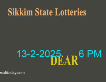 Sikkim Lottery Result 6 PM Today 13.2.2025 (OUT)