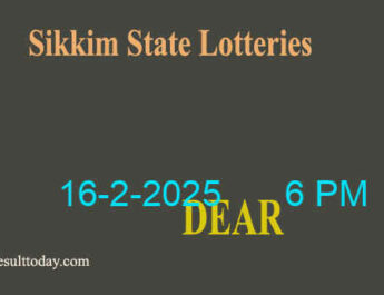 Sikkim Lottery Result 6 PM Today 16.2.2025