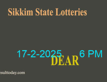 Sikkim Lottery Result 6 PM Today 17.2.2025