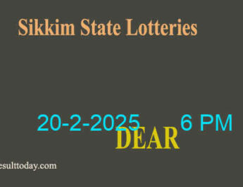 Sikkim Lottery Result 6 PM Today 20.2.2025