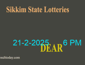 Sikkim Lottery Result 6 PM Today 21.2.2025