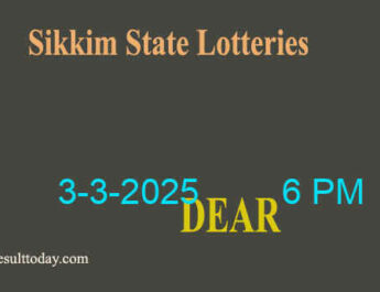 Sikkim Lottery Result 6 PM Today 3.3.2025