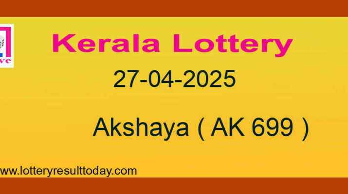 Kerala Lottery Result 27.04.2025 Akshaya AK 699 (Out)