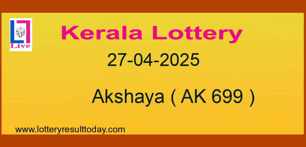 Kerala Lottery Result 27.04.2025 Akshaya AK 699 (Out)
