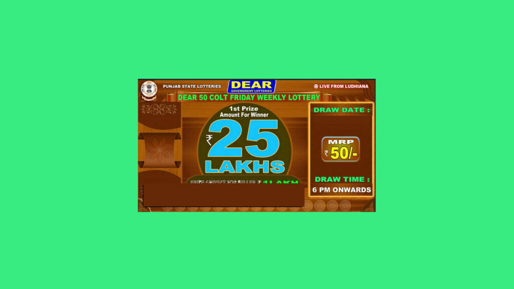 Punjab State Dear 50 Colt Friday Lottery