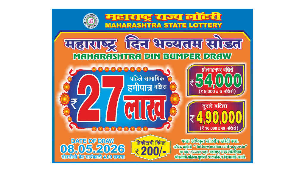 Maharashtra Din Bumper Lottery Result 2026