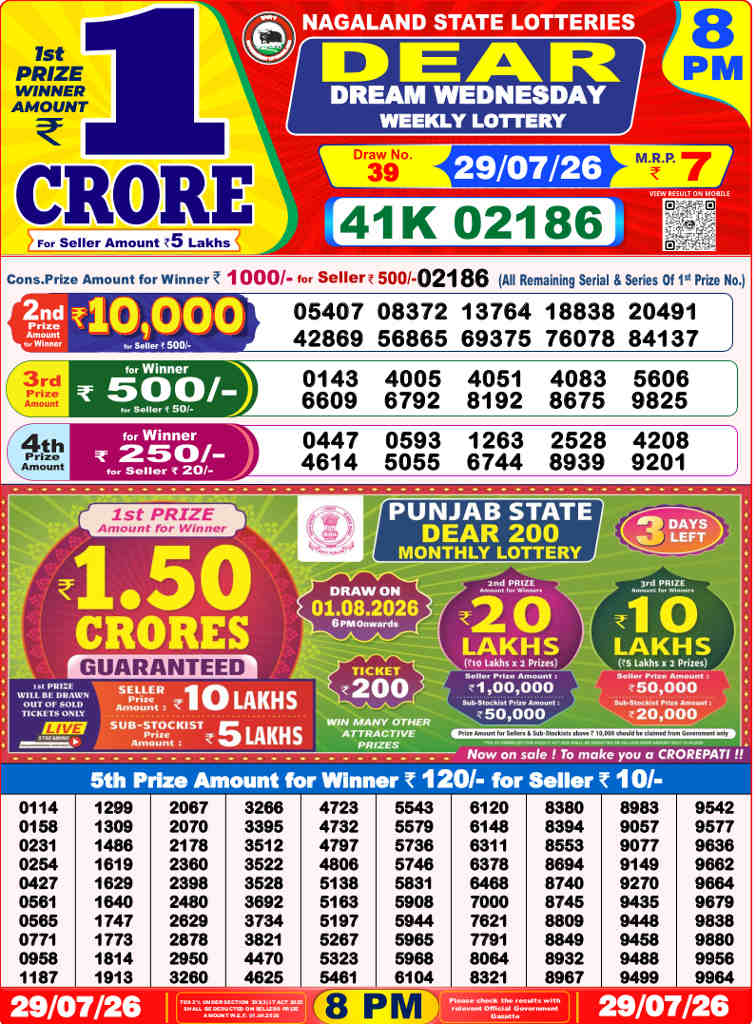 Sambad 8 PM Result 29.7.2026
