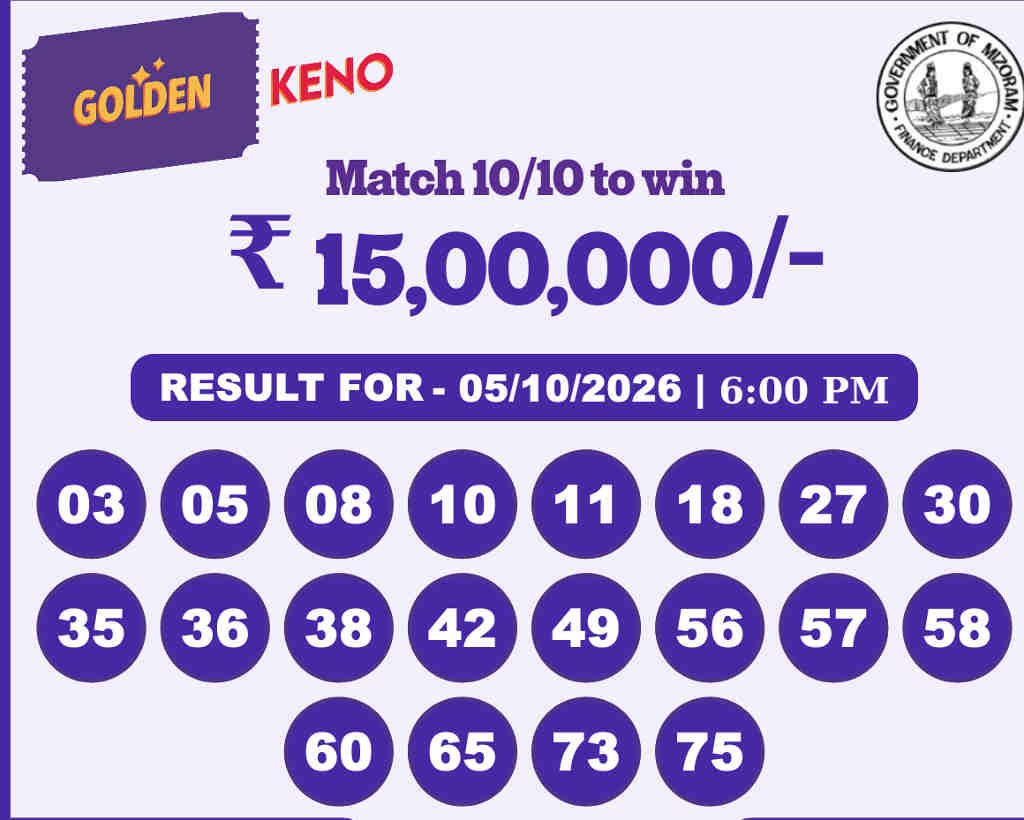 Golden Keno 6 PM Result 05.10.2026